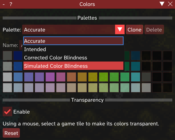 Palette editor